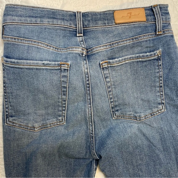 7 For All Mankind High Waist Ankle Skinny Jeans With Destroy Size 27 - Picture 3 of 12